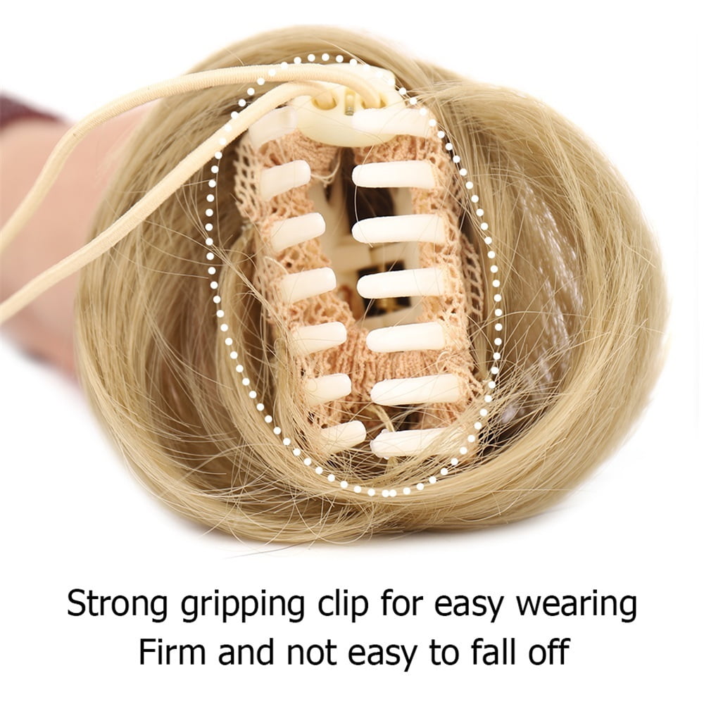Messy Straight Hair Bun Donut Chignon Synthetic Claw Clip Hair Bun Chignon Hair Extensions for Women