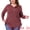 Burgundy, variant on DARING DIVA Women's Plus V Neck Button Fall Pullover Shirt Loose Blouse 1X Black