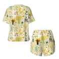 thumbnail image 6 of Wukai Animal Tree Women's Pajama Set,Short-Sleeve Top and Shorts with Elastic Waistband and Pockets for Loungewear, Yoga, and Casual Wear-Medium, 6 of 8