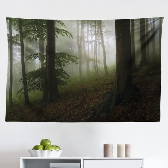 Urban Tapestry, Watercolor Painting of a City Street with Buildings and Cars Soft Display, Fabric Wall Hanging Decor for Bedroom Living Room Dorm, 2 Sizes, Multicolor, by Ambesonne