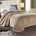 thumbnail image 3 of Exclusivo Mezcla Waffle Textured Soft Fleece Blanket, King Size Bed Blanket, Cozy Warm and Lightweight (Camel, 90"x104"), 3 of 6