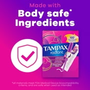 Tampax Radiant Tampons Multipack, with LeakGuard Braid, Regular/Super, 38 Count