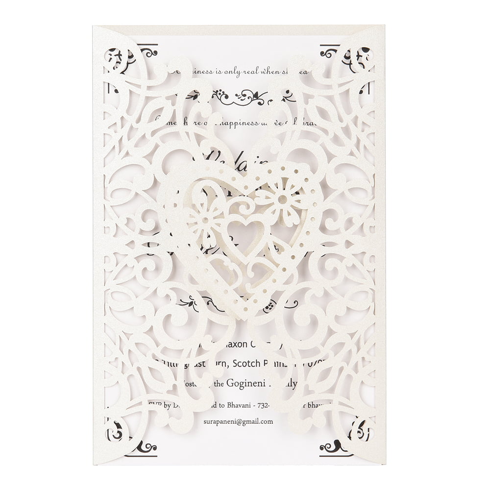 Personalized 20Pcs Romantic Wedding Invitation Cards+inner sheet+Envelope Blank 