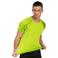 thumbnail image 3 of inhzoy Men's Athletic T-Shirt Quick Dry Workout Gym Sports Tee Tops Fluorescent Green 4XL, 3 of 6
