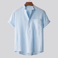thumbnail image 1 of DPTALR T-Shirts Rétro à Manches Courtes en Lin Uni Couleur Pure Vintage pour Hommes, 1 of 9