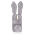 thumbnail image 1 of Plush Phone Cover Rabbit Ear Four Seasons All-Match Warm Rhinestone Camera Frame TPU Phone Case Phone Shell Compatible with LG K40 (Light Gray), 1 of 6