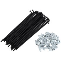 Unique Bargains Bicycle Spokes 12G Bike Wheel Spokes Carbon Steel Black 1 Set Black-136mm