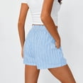 thumbnail image 4 of Utoimkio Striped Shorts for Women Smocked Waist with Decorative Buttons and Relaxed Fit, 4 of 6