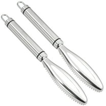 Fish Scaler Remover No Mess, Stainless Steel Fish Scaler Tool, Dual Serrated Edge, Ergonomic Handle, Includes 2 PCS Fish Scaler Remover, Perfect for Fish Cleaning