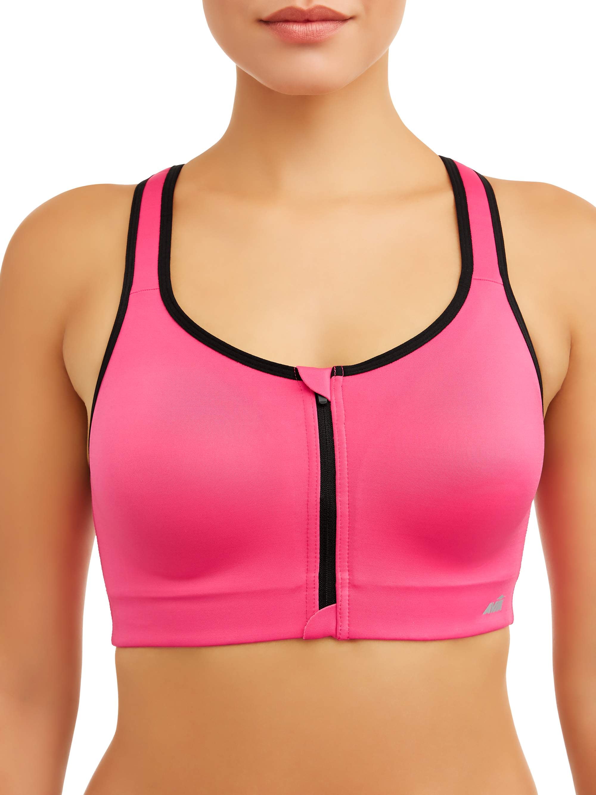 zip up sports bra walmart