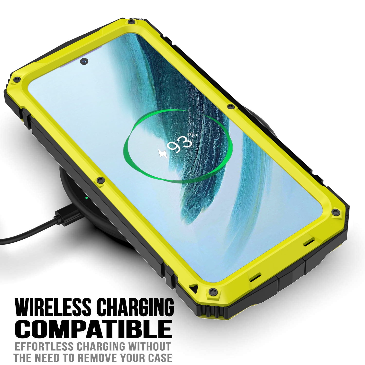for Samsung Galaxy S25 Plus Metal Case, with Kickstand Screen Protector Case Sturdy Military Armor Durable Full Body Heavy Duty Shockproof Drop Tested Outdoor Case for Galaxy S25 Plus - Yellow