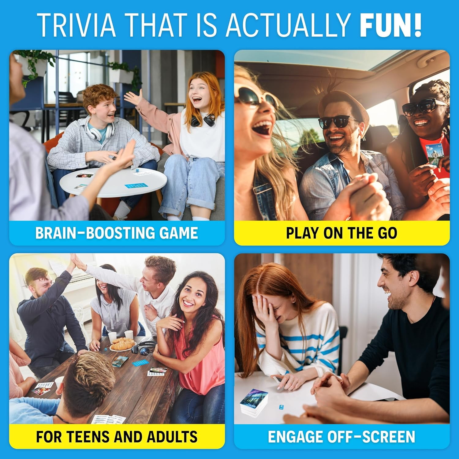 Super Trivia Games for Adults with 1200 Questions - Things You Should Have Known - Fun Board Game with Trivia Cards