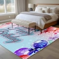 thumbnail image 4 of 6'x9' Area Rugs, Happy Birthday Indoor Outdoor Area Rug for Living Room Bedroom, Colorful Balloons Bow Gradient Modern Blue Washable Bathroom Rugs Kitchen Floor Carpet Mats Home Decor Aesthetic, 4 of 8