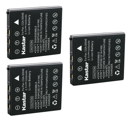 Kastar 3-Pack Battery Replacement for Panasonic DMW-BCB7 CGA-S004 CGA-S004A CGA-S004A/1B CGA-S004E/1B Battery Panasonic DE-992 DE-992a Charger Panasonic Lumix DMC-FX2 Lumix DMC-FX7 Camera