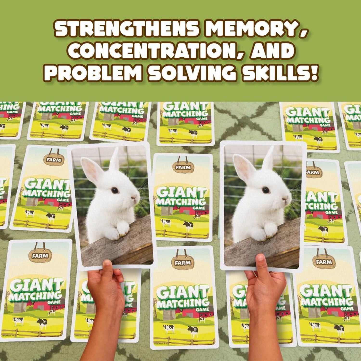 Farm Animals Giant Matching Game, Children Ages 3 and Up by PlayMonster