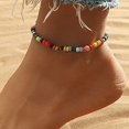 thumbnail image 5 of tobilleras bohemias, pulsera de tobillo con cuentas multicapa, cuentas hechas a mano, tobillera multicolor, joyería para pies para mujeres y niñas, 5 of 5