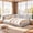 Light gray, variant on Bed Frame with Headboard and Soft Rails, Boucle Upholstered Bed Frame with Adjustable Rounded Wave Rails, Low-Profile Design for Bedroom, Playroom