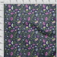 thumbnail image 3 of oneOone Georgette Viscose Purple Fabric Leaves & Flower Floral Quilting Supplies Print Sewing Fabric By The Yard 42 Inch Wide, 3 of 4