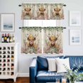 thumbnail image 2 of Farm Animals Kitchen Curtains Valances and Tiers Set of 3 Funny Vintage Cow Spring Flowers Eucalyptus Leaves Tier Curtains and Valance with Rod Pocket for Small Windows, 27.5"x36", 2 of 9