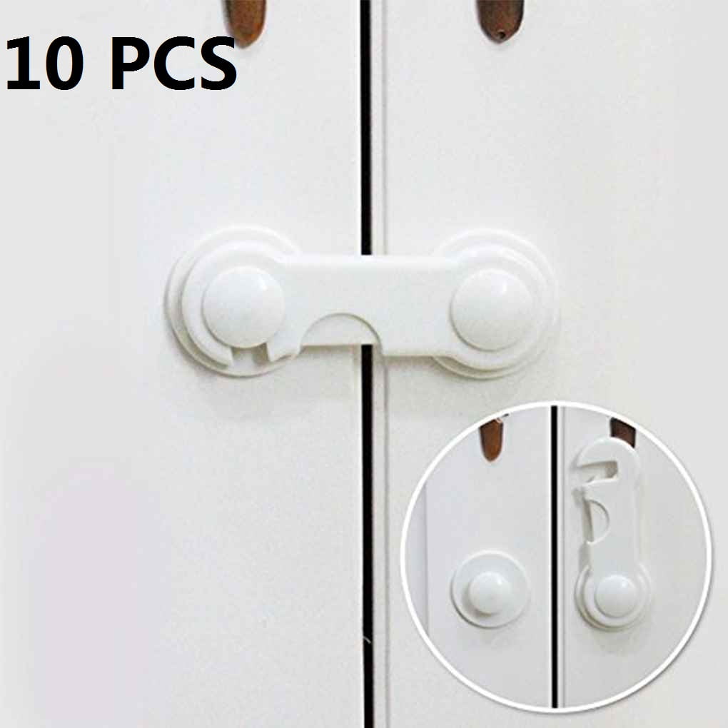 Holiday Clearance 10PCS Plastic Baby Safety Lock Door Drawers Wardrobe Toddler Kids Safety Cover Closet Door Latch