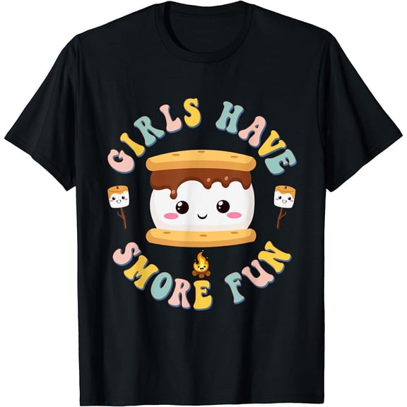 Women Camping Kawaii Smores Girls Have S'more Kids Camping T-Shirt