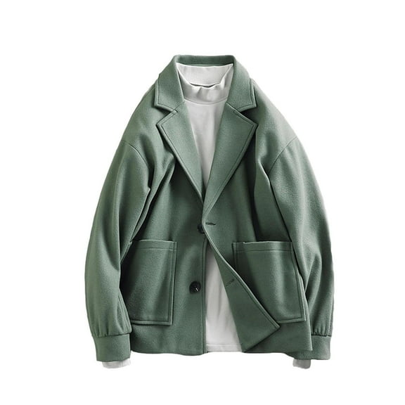 2023 Men's Woolen Anorak Jacket Windproof Outdoor Casual Coat with Pockets for Winter Warmth