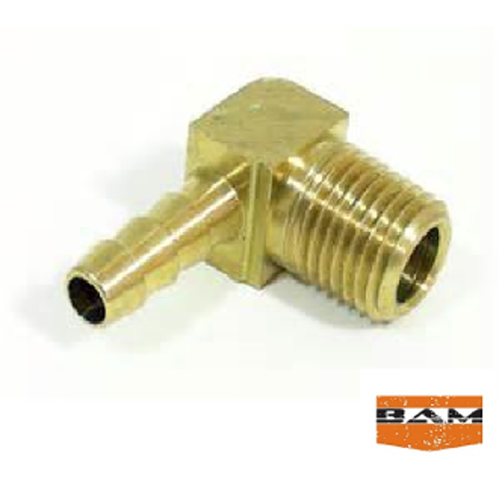 5/16 Hose Barb x 1/4 NPT Threads Elbow 90 Brass Gas Tank Fitting
