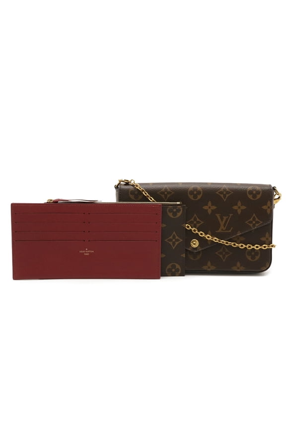 Pre-Owned LOUIS VUITTON Monogram Pochette Felicie Shoulder Bag/Clutch Bag, Fuchsia, M61276