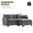 thumbnail image 2 of Domicare Modern Sectional Sofa with Ottoman, 2-Piece Loveseat Sofa for Living Room, Living Room Furniture，Light Grey, 2 of 10