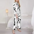 thumbnail image 4 of Bingfone Womens Pajama Sets Cute Cow And Milk Stains Print,Long Sleeve Loungewear Pajamas Set-Large, 4 of 9