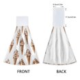thumbnail image 3 of Yayeee Kitchen Hanging Hand Towels Set of 2 with Loop Bathroom Absorbent Tie Towel, Brown Ice Cream Pattern, 3 of 7