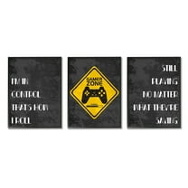 Gamer Zone Road Sign Modern Video Game Phrases 16 in x 20 in Framed Painting Art Prints, by Stupell Home Décor (Set of 3)