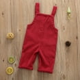 thumbnail image 6 of Qiylii Toddler Kids Corduroy Suspender Rompers Solid Button Color Down Overalls, 6 of 8