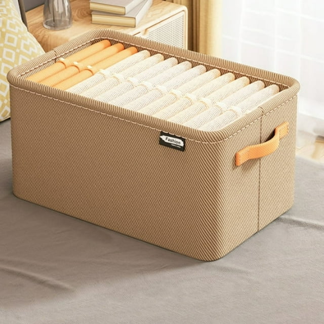 Clothes Storage Box Cozival Non-Woven Fabric Storage Box - Thickened Wardrobe Organizer for Sweaters, Jeans, Clothes - Foldable Closet Basket with Handles - Multi-Compartment Decluttering Solution