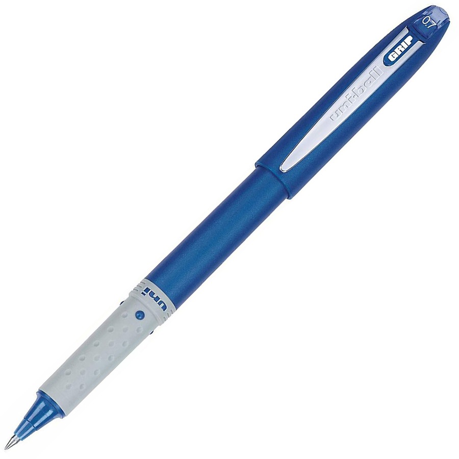 uniball Roller Grip Pens, Fine Point (0.7mm), Blue, 12 Count, 60709