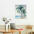 thumbnail image 2 of Nawypu  Canvas Nature Artwork for Home Green Blue Palm Trees Rustic Abstract Paintings for Bedroom Living Room Office Walls - 16x20 inch, 2 of 4