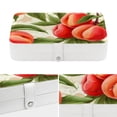 thumbnail image 4 of Peach Portable PU Leather Jewelry Display Organizer Box with Removable Compartment, 4 of 6