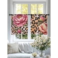 thumbnail image 4 of Pink Flowers Sheer Curtains 54 Inch Length 2 Panels Set Window Treatments, Leopard Spot Vintage Floral Country Plants Rod Pocket Semi Curtains for Living Room/Bedroom/Kitchen Décor, 104"W x 54"L, 4 of 7