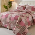 thumbnail image 5 of Evenhug Quilts 3-Piece King Bedding Set Red Patchwork Floral Quilt Set With Shams, 5 of 10