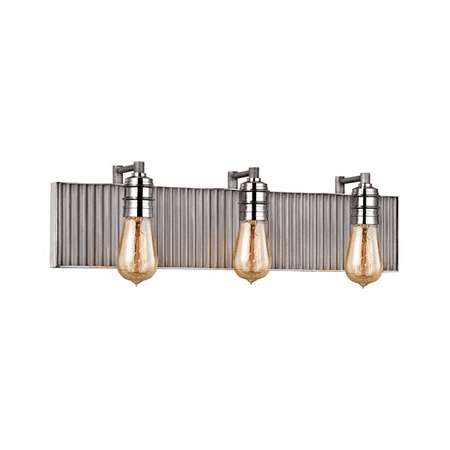 

Bathroom Vanity 3 Light With Weared Zinc Polished Nickel Finish Medium Base 24 inches 180 Watts - World of Lamp