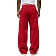 thumbnail image 5 of LJEFF Men Wide Leg Baggy Casual Pants, Soft Elastic Waist Breathable Pocket Outdoor Gift Trousers Red, 5 of 5