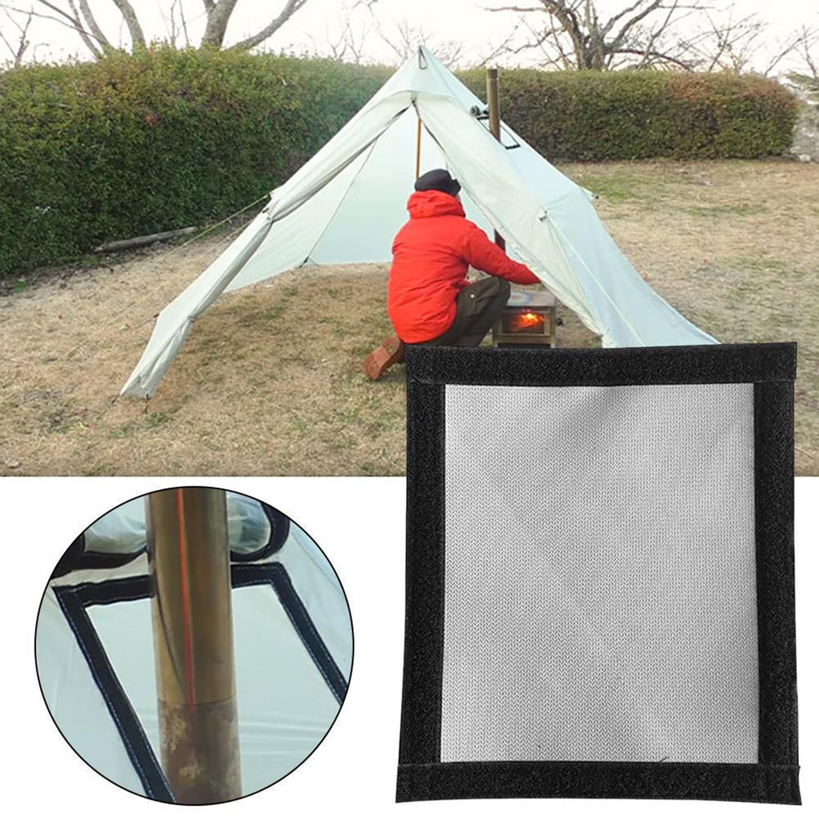 Star Home Hot Tent Stove Jack AntiScald Easily Installation Accrssory Protection Ring Firewood