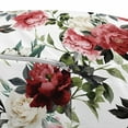 thumbnail image 3 of Shabby Flora Pouf Cover with Zipper, Country Style Floral Flower Roses Watercolor Image Art, Soft Decorative Fabric Unstuffed Case, 30" W X 17.3" L, Dark Coral Maroon, by Ambesonne, 3 of 5