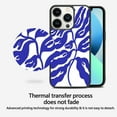 thumbnail image 3 of Blue Palm Leaves for iPhone 15 Plus Case, Cute Aesthetic Artistic Leaves Shock-Absorbent Protective,Black, 3 of 6