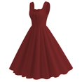 thumbnail image 2 of asdoklhq Sparkly Dresses for Women Fashion Summer Women Patchwork Short Sleeve Casual Evening Party Prom Dress Wine 2X, 2 of 8