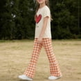 thumbnail image 6 of Stamzod 2 Piece Outfits for Girls Love Printed Short Sleeve T-Shirt and Flared Pants Lounge Set Girls Summer Clothes Orange 5-6 Years, 6 of 8