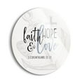 thumbnail image 2 of Faith Hope Love White Anchor Cross Heart 24 inch Glass Round Wall Hanging Sign, 2 of 4