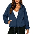 thumbnail image 4 of Lnmiateer Women Lightweight Waterproof Hooded Rain Jacket Zip Up Windbreaker With Pockets Packable Coat For Hiking Travel Outdoor Sports, 4 of 9