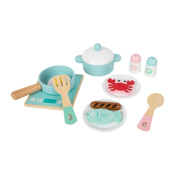 Accesorios de juguete de cocina para niños, utensilios de cocina de juguete, juego de cocina de regalo de aprendizaje preescolar, juguetes de cocina