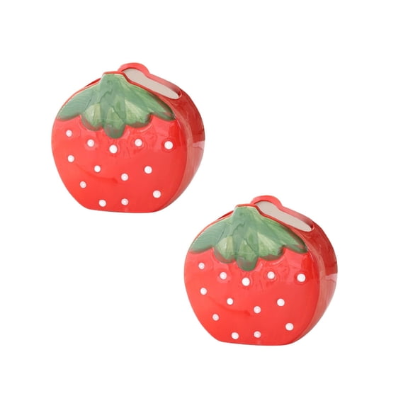 Clearance Office cabinet under $20,Creative Ceramic Strawberry Pencil Holder Cute Makeup Brush Storage Box Student Dormitory Stationery Pen Holder Shelf Two Color Optional. 2PC